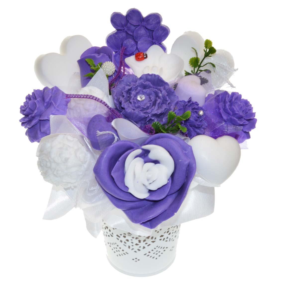 Mydlová Kytica - fialovo - biela